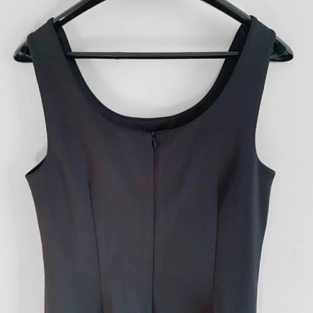 Carmen Marc Valvo Black Ruffle Hem Dress